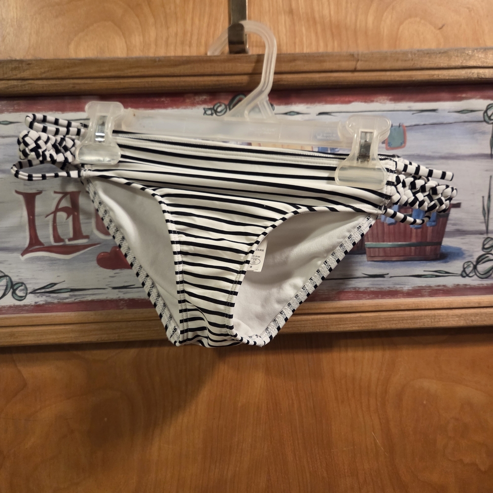 Striped Black and White Kids Swim Bottoms